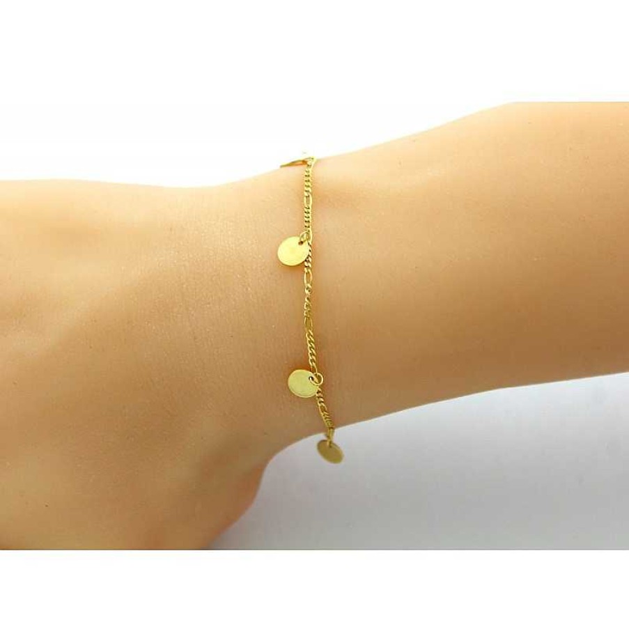 Armband CH.ABRAMOWICZ | Gelbgold Armband 375 9 Karat Runde Plaettchen Anh Nger Boho Hippie