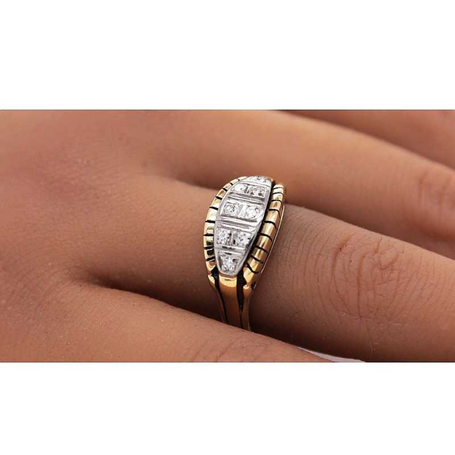 Ringe CH.ABRAMOWICZ | Diamantring Gelbgold Wei Gold 585 Diamanten 0.16Ct. Tw Si Antik