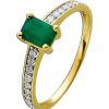 Ringe CH.ABRAMOWICZ | Ring Gelbgold 585 1 Smaragd 0,56Ct Und 22 Diamanten 0,20Ct W/Si