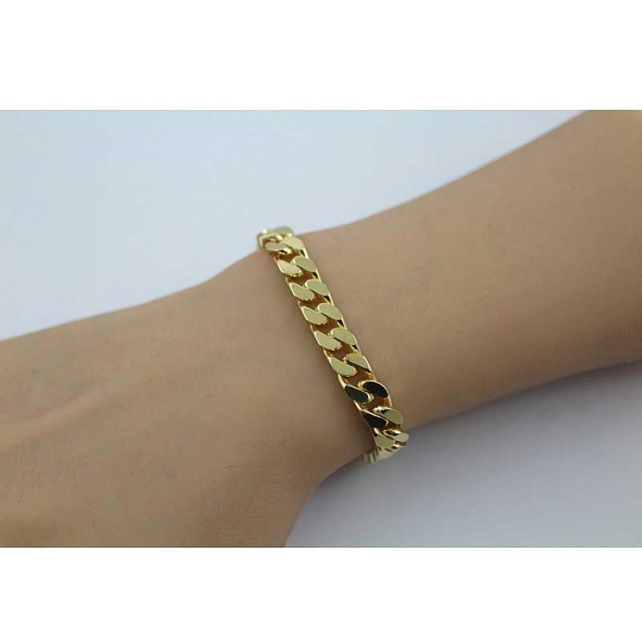 Armband CH.ABRAMOWICZ | Panzerarmband 7Mm Gelbgold 585 14 Karat Massiv Poliert Unisex