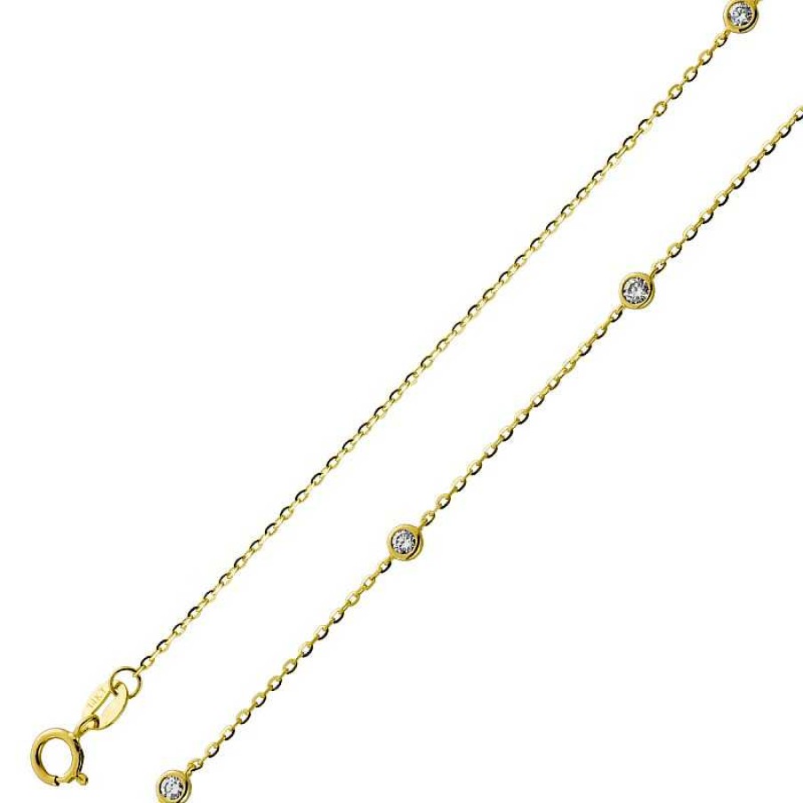 Halskette CH.ABRAMOWICZ | Diamant Collier Gelbgold 585 14 Karat 11 Brillanten 0,48Ct Tw/Vsi