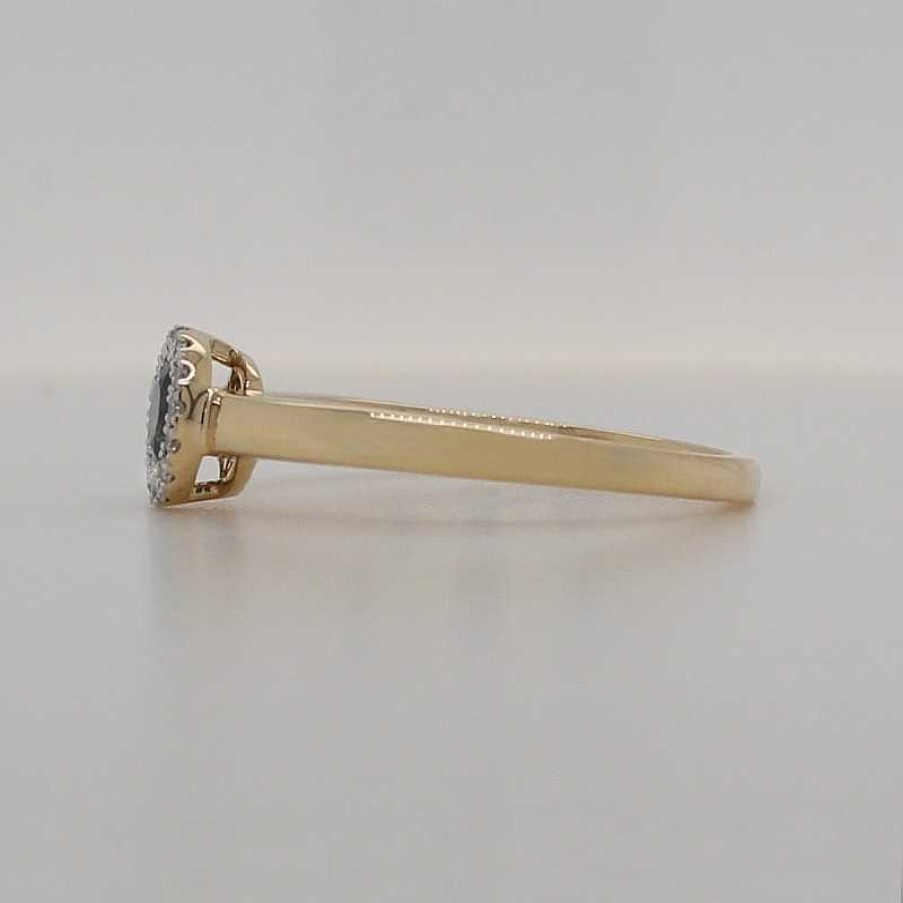 Ringe CH.ABRAMOWICZ | Saphirring Gelbgold 585 1Saphir 0,32Ct 15 Brillanten 0,06Ct Tw/Vsi