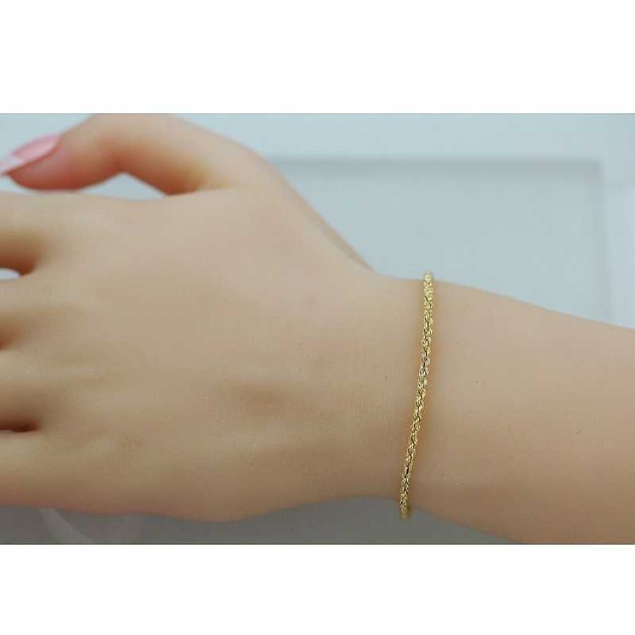 Armband UNO A ERRE | Uno A Erre Kordelarmband 2,1Mm Gold 375 18Cm