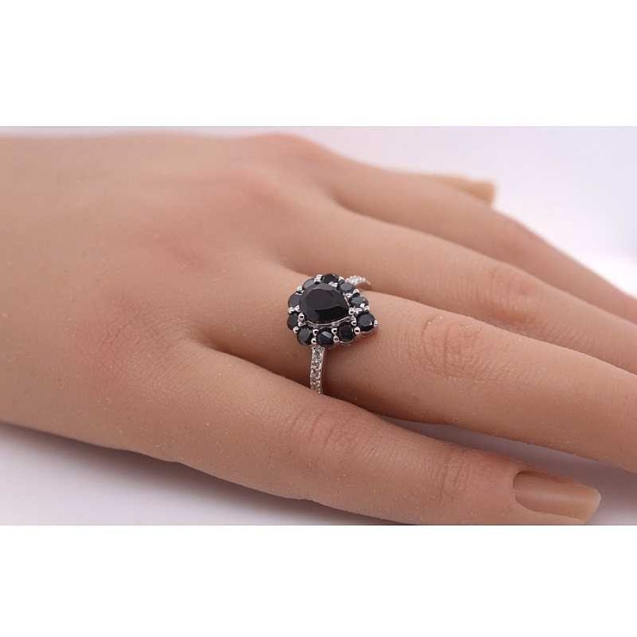 Ringe CH.ABRAMOWICZ | Ring Silber 925 11 Schwarze Spinell Edelsteine 10 Wei E Zirkonia