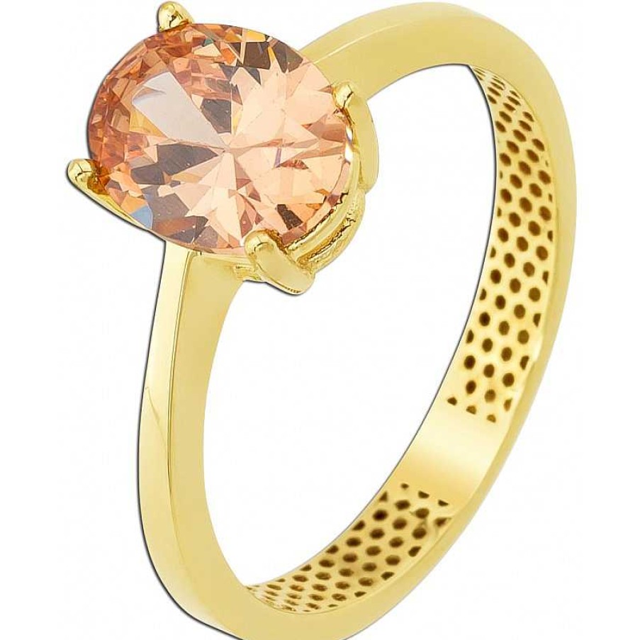 Ringe CH.ABRAMOWICZ | Ring In Gelbgold 333 1Orange Leuchtendem Zirkonia Halbmassiv Poliert