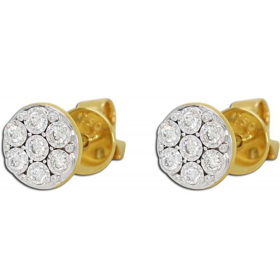 Ohrringe CH.ABRAMOWICZ | Diamant Ohrstecker Gelbgold 750 14 Diamanten 0,17Ct Tw/Vsi