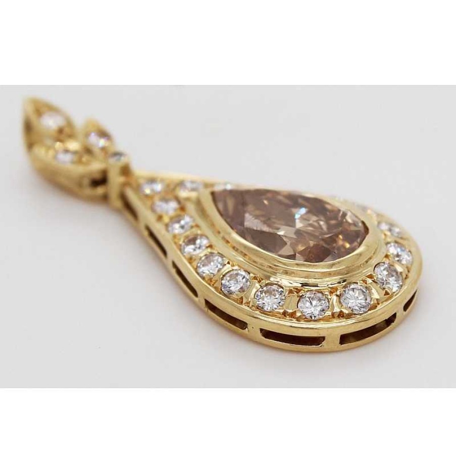 Kettenanh Nger CH.ABRAMOWICZ | Diamant Anh Nger Tropfen 4,55Ct Champagner Fancy Intense Gelbgold 750