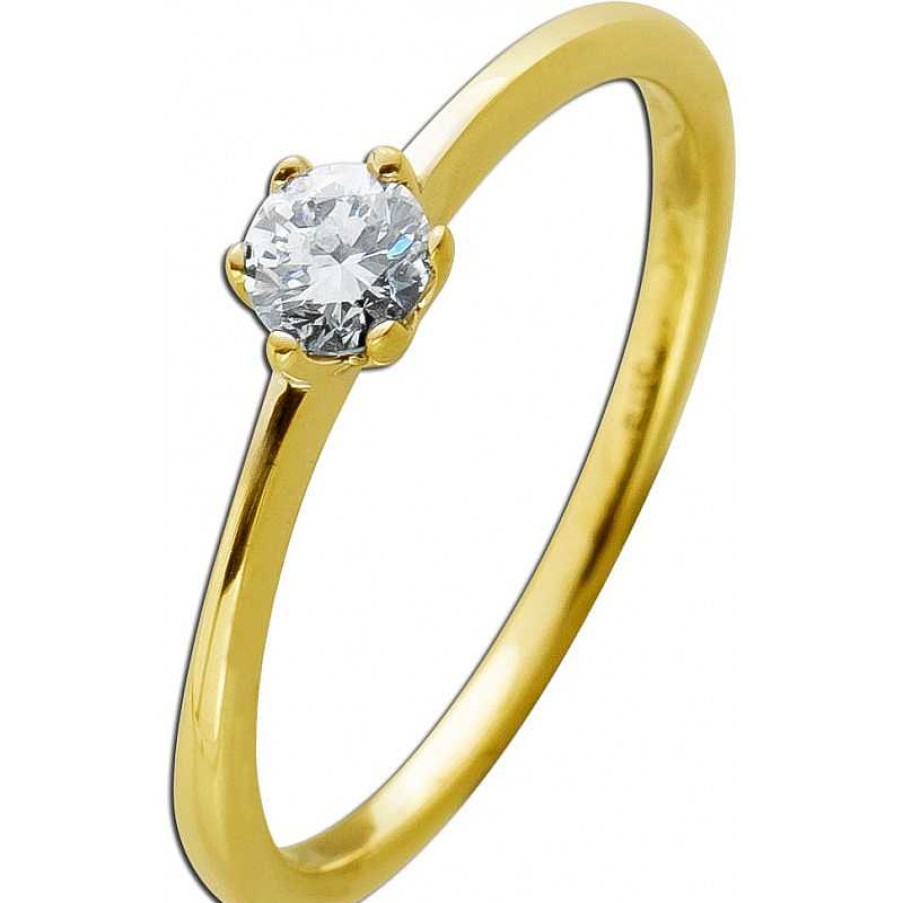 Ringe CH.ABRAMOWICZ | Solit Rring Gelbgold 585 1 Brillant 0,25Ct. River/If Poliert