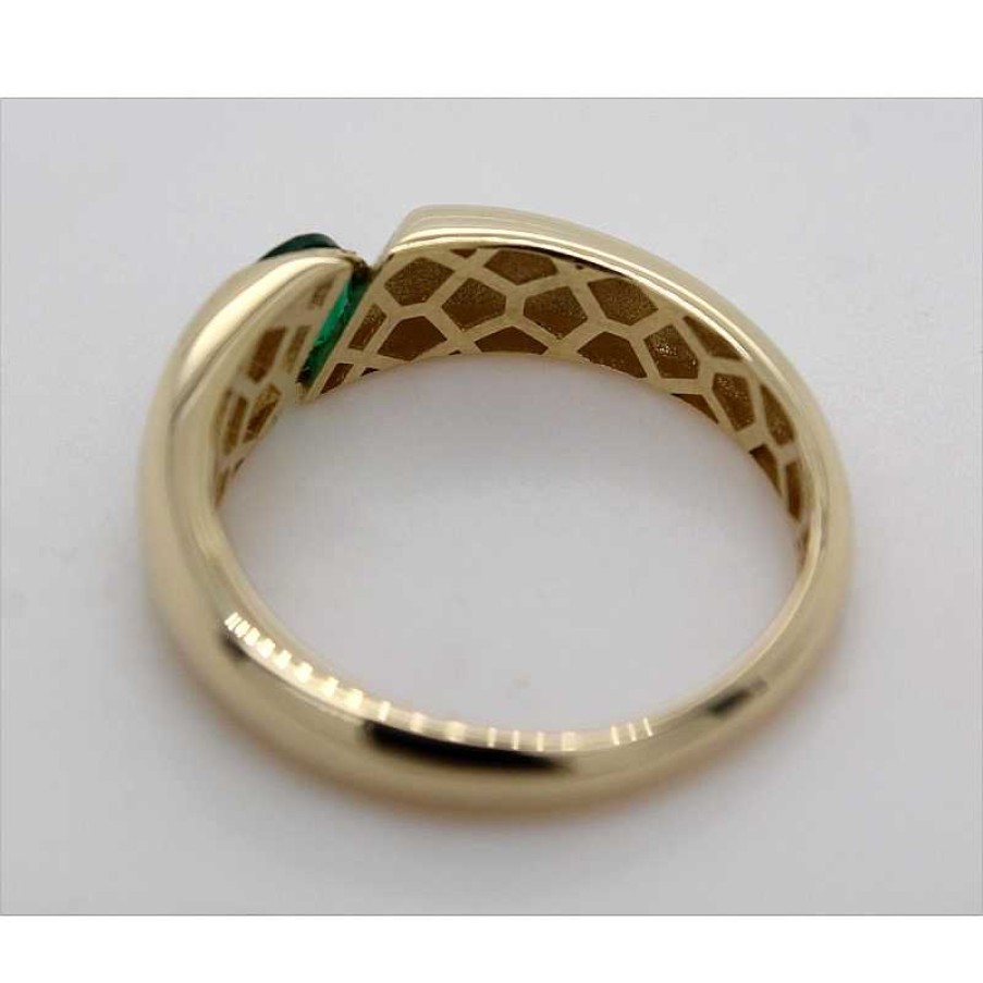 Ringe CH.ABRAMOWICZ | Solit Rring Gelbgold 333 Gr Ner Synthetischer Smaragd Spannoptik