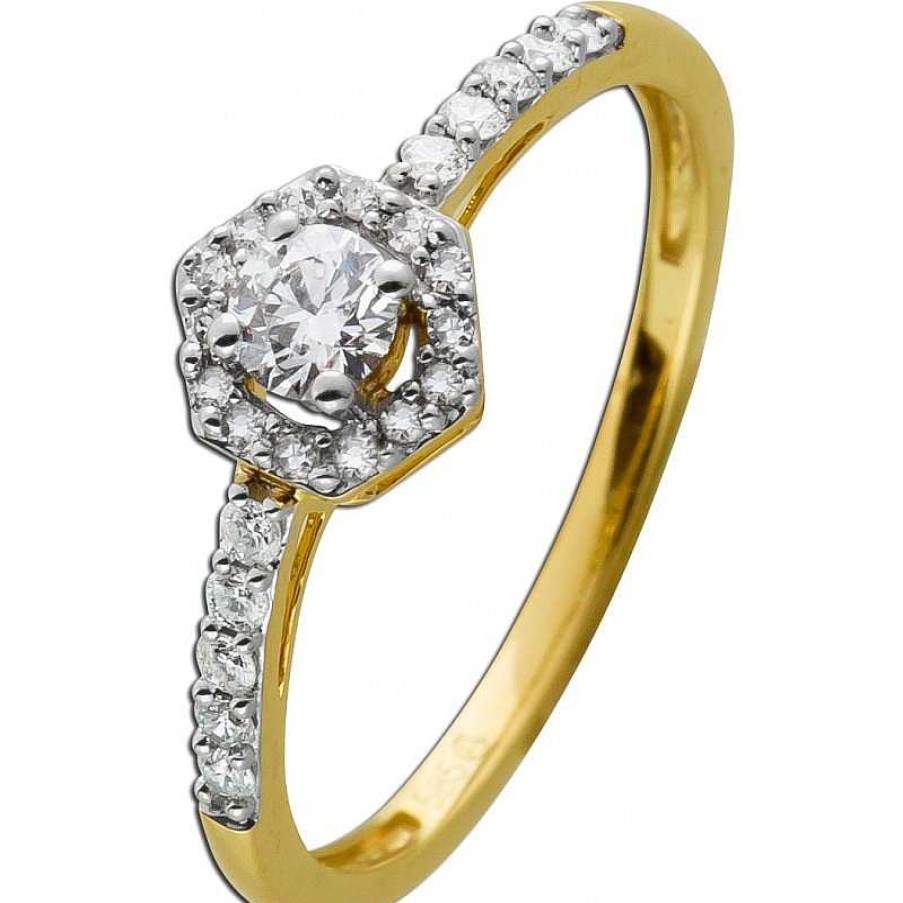 Ringe CH.ABRAMOWICZ | Ring Gelbgold 585 25 Brillanten 0,33Ct. Wei Gold Krappenfassungen