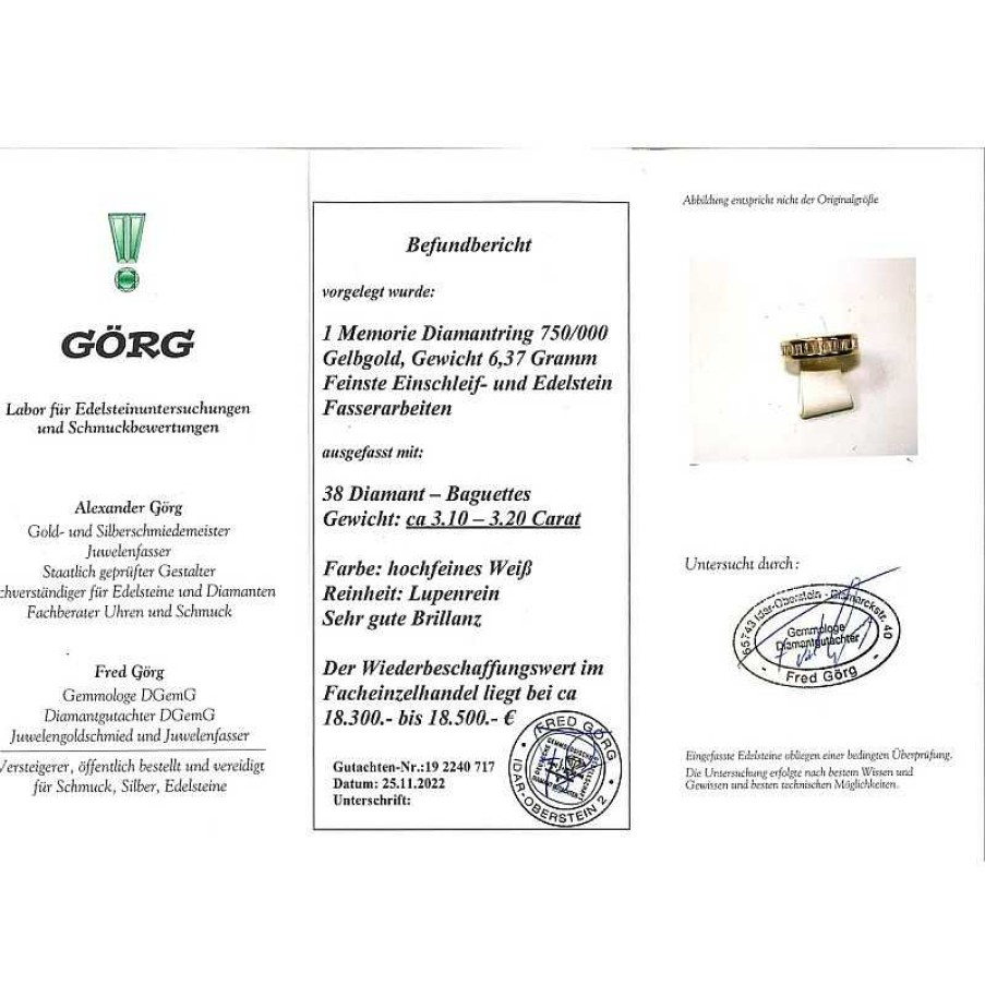 Ringe CH.ABRAMOWICZ | Memoire Diamantring Gelbgold 750 38 Brillanten 3,10-3,20Ct.