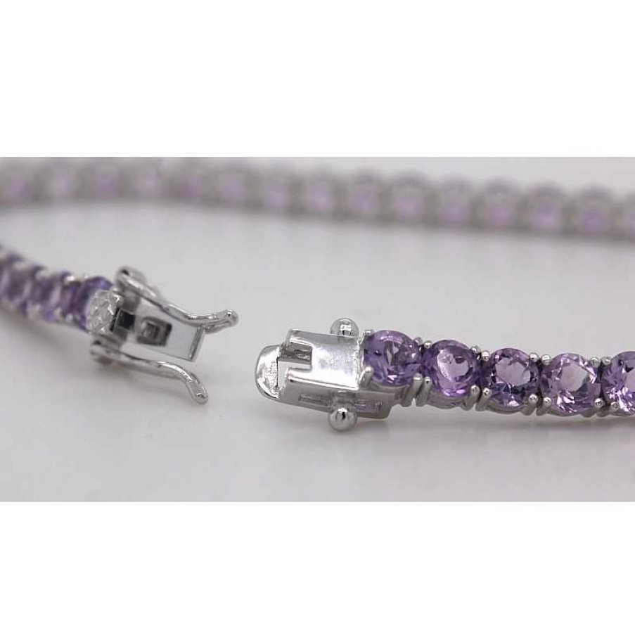 Armband CH.ABRAMOWICZ | Tennisarmband Silber 925 Lila Amethyst Edelsteine Rhodiniert