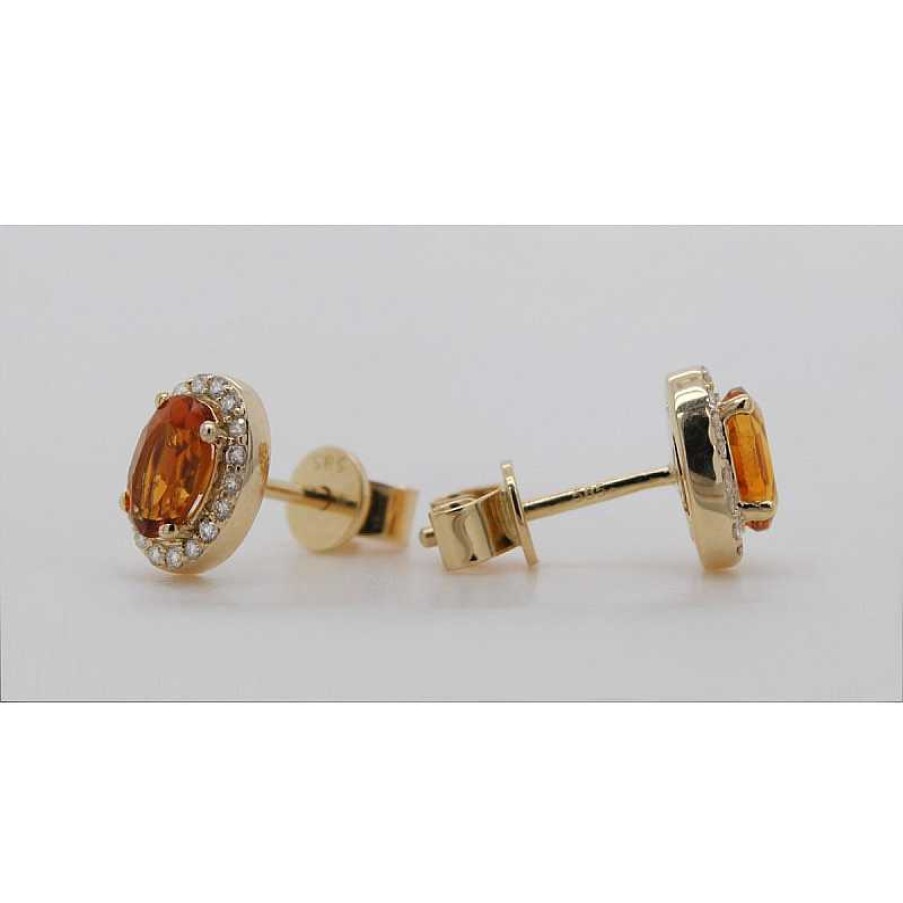 Ohrringe CH.ABRAMOWICZ | Ohrstecker Gelbgold 585 2 Citrin Edelsteine 36 Diamanten