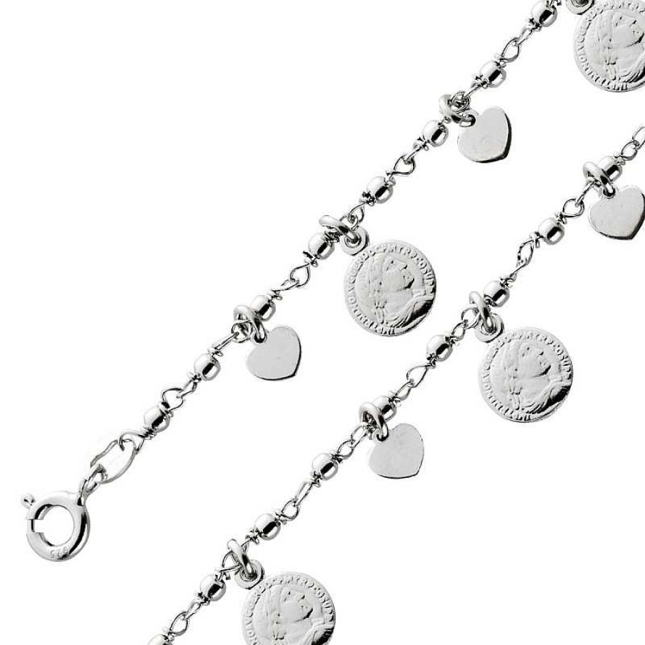 Halskette CH.ABRAMOWICZ | Boho Kette Armband Sterling Silber 925 M Nzen Herz Pl Ttchen Anh Nger Beweglich