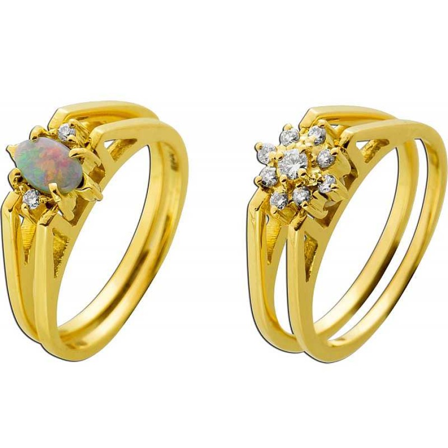 Ringe CH.ABRAMOWICZ | Brillantring 2 In 1Gelbgold 750 1Opal 11 Brillanten W/Si