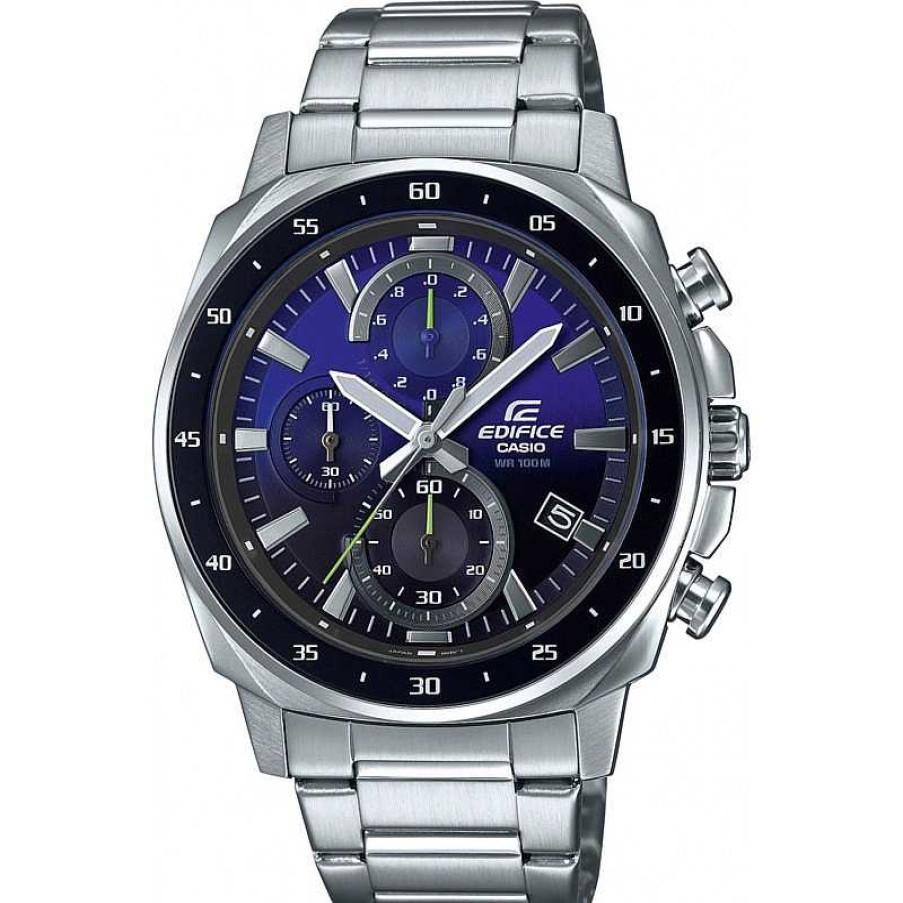 Uhren Casio | Casio Edifice Efv-600D-2Avuef Herrenuhr Edelstahl Chronograph Blau/Schwarz