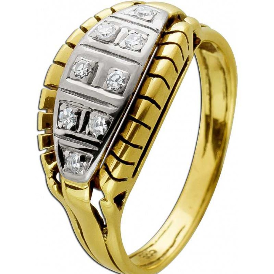 Ringe CH.ABRAMOWICZ | Diamantring Gelbgold Wei Gold 585 Diamanten 0.16Ct. Tw Si Antik