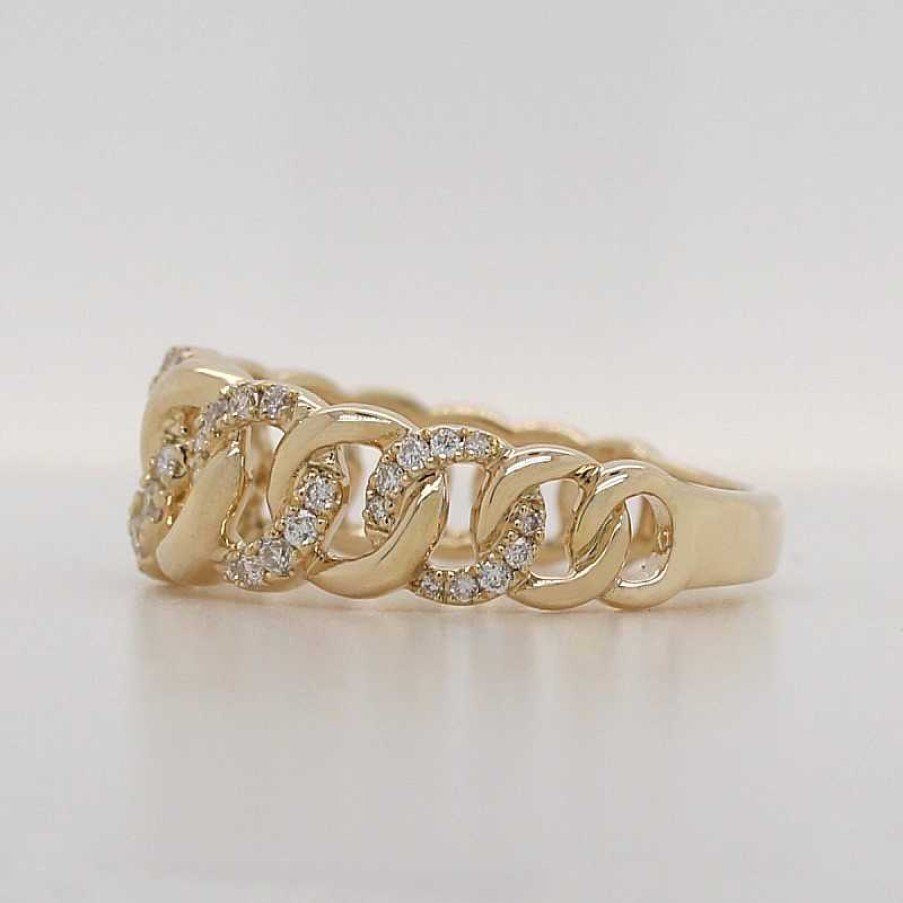 Ringe CH.ABRAMOWICZ | Diamantring Panzerketten Look Gelbgold 585 50 Brillanten 0,32Ct Tw/Vsi