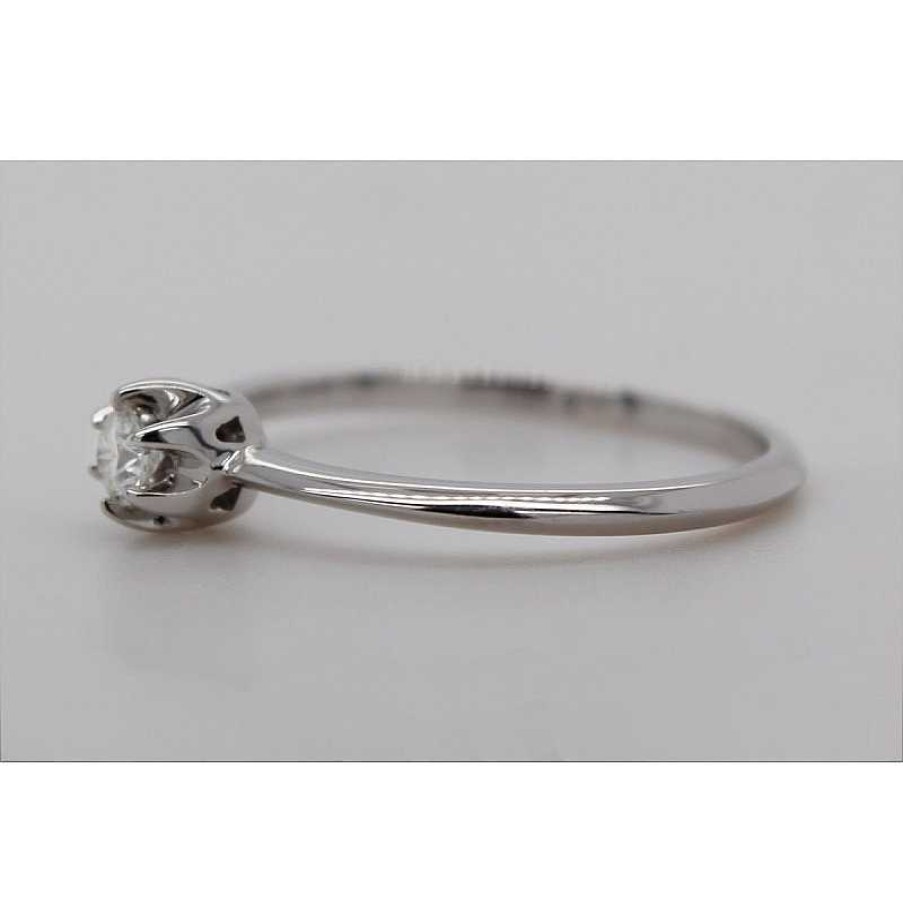 Ringe CH.ABRAMOWICZ | Solit Rring Wei Gold 585 1 Brillant 0,10Ct W/Si Krappenfassung