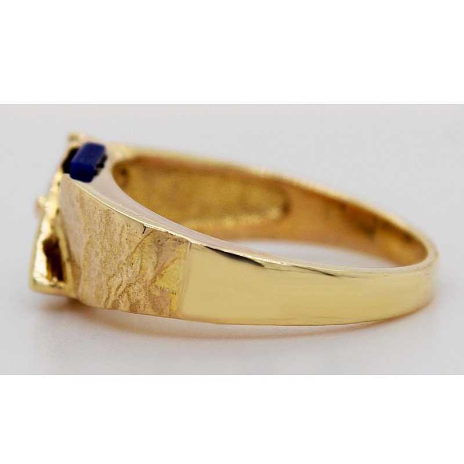 Ringe CH.ABRAMOWICZ | Ring Gelbgold 333 Onyx Blauer Lapislazuli Diamant Synthese 0.15Ct.