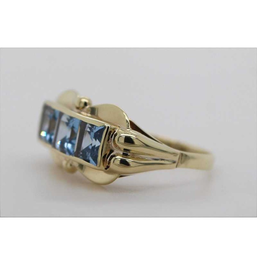 Ringe CH.ABRAMOWICZ | Damenring Gelbgold 333 Ozenblaue Aquamarin Edelsteine 1.60Ct.