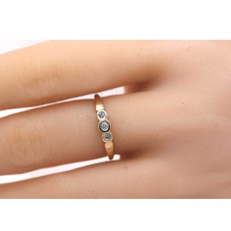 Ringe CH.ABRAMOWICZ | Brillantring Gelb/Wei Gold 585 3 Diamanten 0,04Ct. Tcr/Si