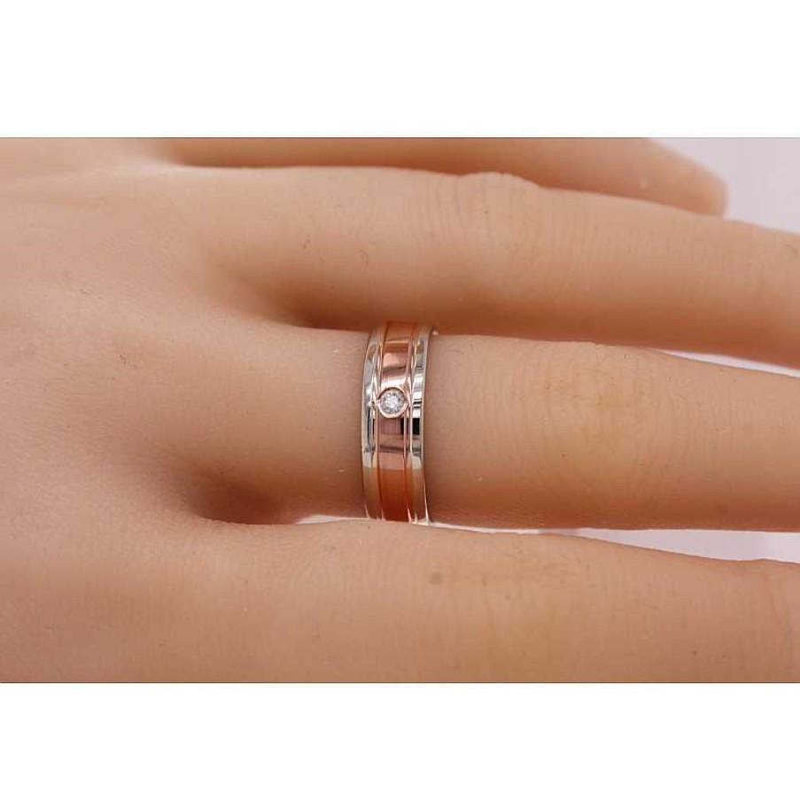 Ringe CH.ABRAMOWICZ | Designer Ring Wei /Rosegold 585 1Diamant 0,05Ct Tw/Vvsi