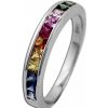 Ringe CH.ABRAMOWICZ | Memoire Ring Wei Gold 585 14 Karat 13 Bunte Saphire Edelsteine