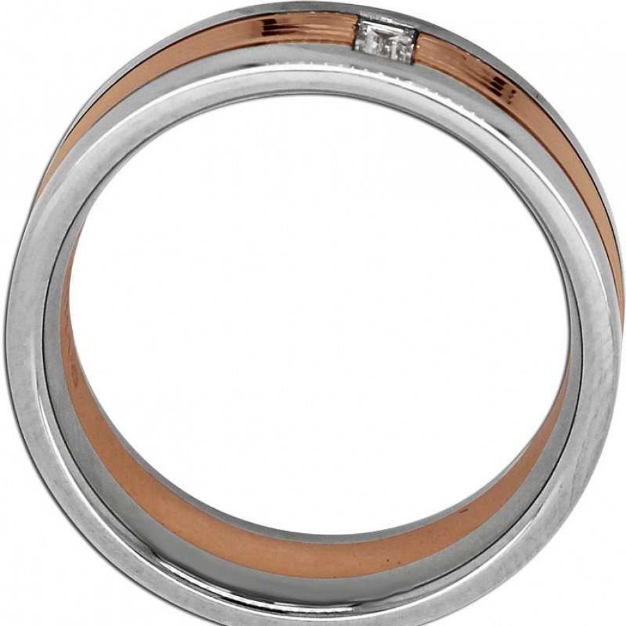 Ringe CH.ABRAMOWICZ | Diamant Ring Platin 600 Rosegold 585 1 Diamant 0,12Ct. Tw/Vs