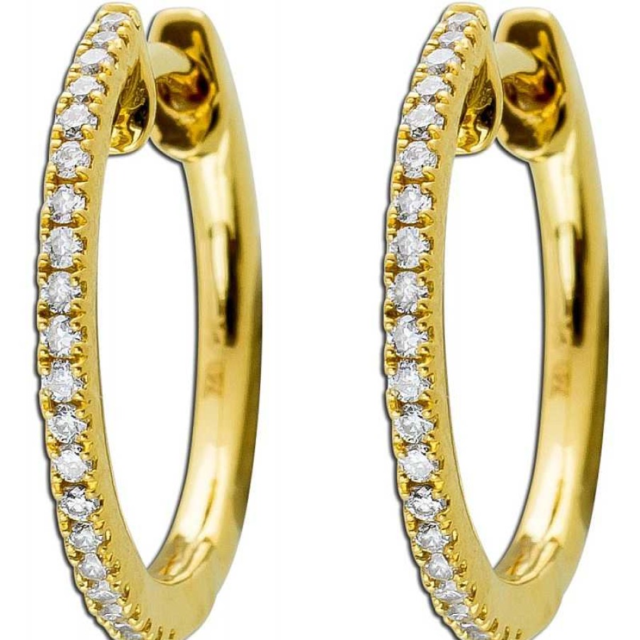 Ohrringe CH.ABRAMOWICZ | Diamant Creolen Gelbgold 750 18 Karat 42 Diamanten 0,17Ct Tw/Vsi