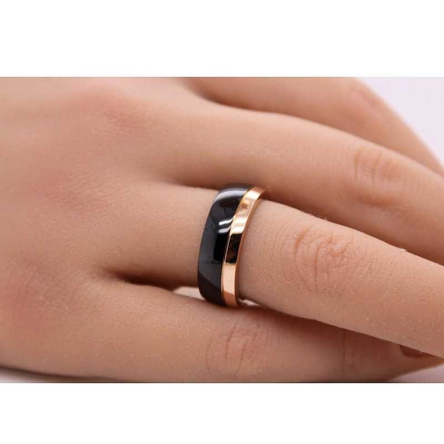 Ringe Toyo Yamamoto | Ring Stahlring Rose Schwarz Herrenring T-Y Toyo Yamamoto