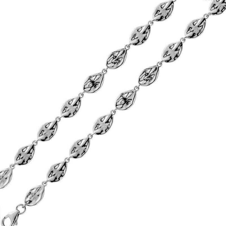 Armband Keine Angabe | Bl Tter Armband Silber 925Mit Blatt Struktur, Br. 6Mm18+3Cm