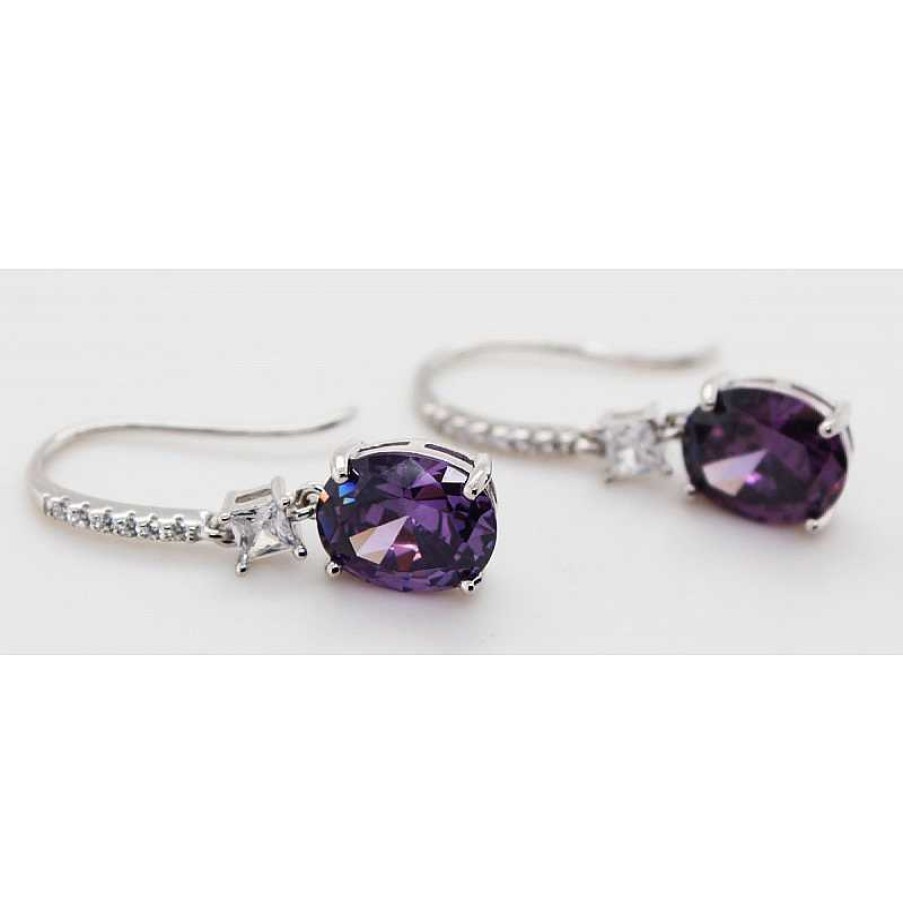 Ohrringe CH.ABRAMOWICZ | Ohrh Nger Silber 925 Amethyst Edelsteine Diamant Brillant Synthesen