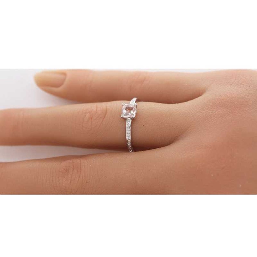 Ringe CH.ABRAMOWICZ | Ring Wei Gold 585 1Morganit Edelstein 0,51Ct 10 Diamanten 0,04Ct W/Si