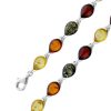 Armband CH.ABRAMOWICZ | Multicolores Edelstein Armband Silber 925 Cerry Amber Bernstein Gelber Gr Ner Brauner Bernstein Cabochon