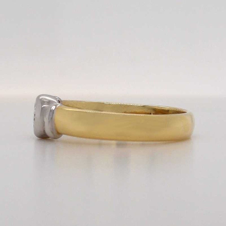 Ringe CH.ABRAMOWICZ | Antiker Solit Rring Gelb/Wei Gold 585 1 Brillant 0,09Ct.Tw/Vvs