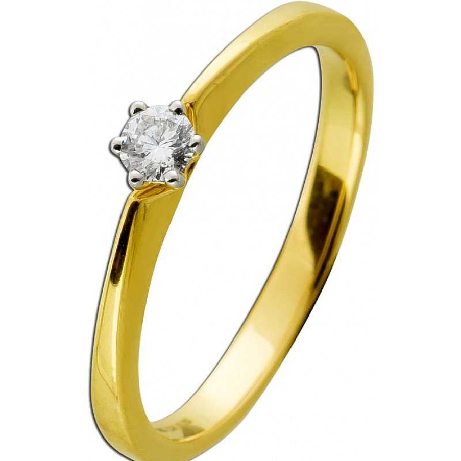 Ringe CH.ABRAMOWICZ | Solit Rring Gelbgold 585 1Brillant 0,15Ct Tw/Vsi Klassisch Modern