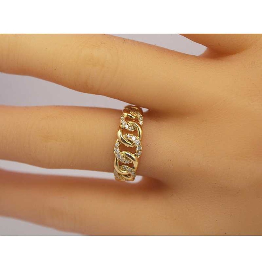 Ringe CH.ABRAMOWICZ | Diamantring Panzerketten Look Gelbgold 585 50 Brillanten 0,32Ct Tw/Vsi