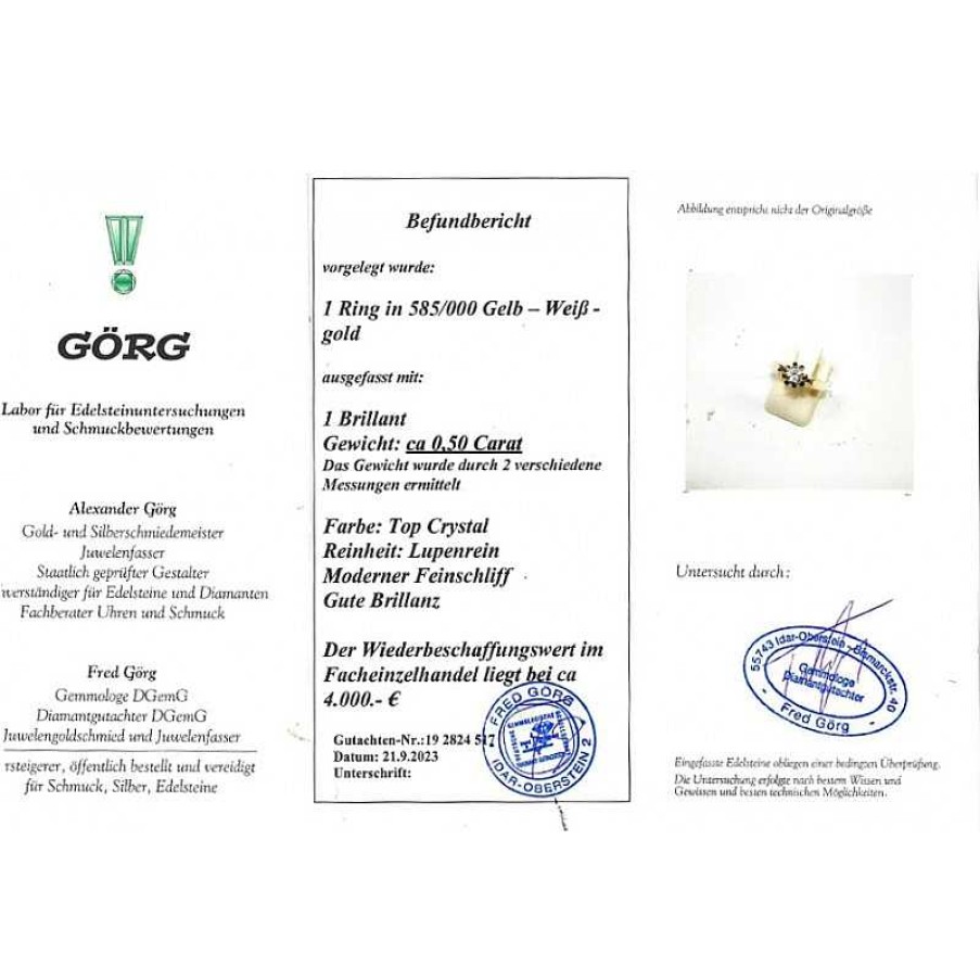 Ringe CH.ABRAMOWICZ | Brillantring Gelbgold 585 Brillant Ca. 0,50Ct Top Crystal Vvs Wei Gold