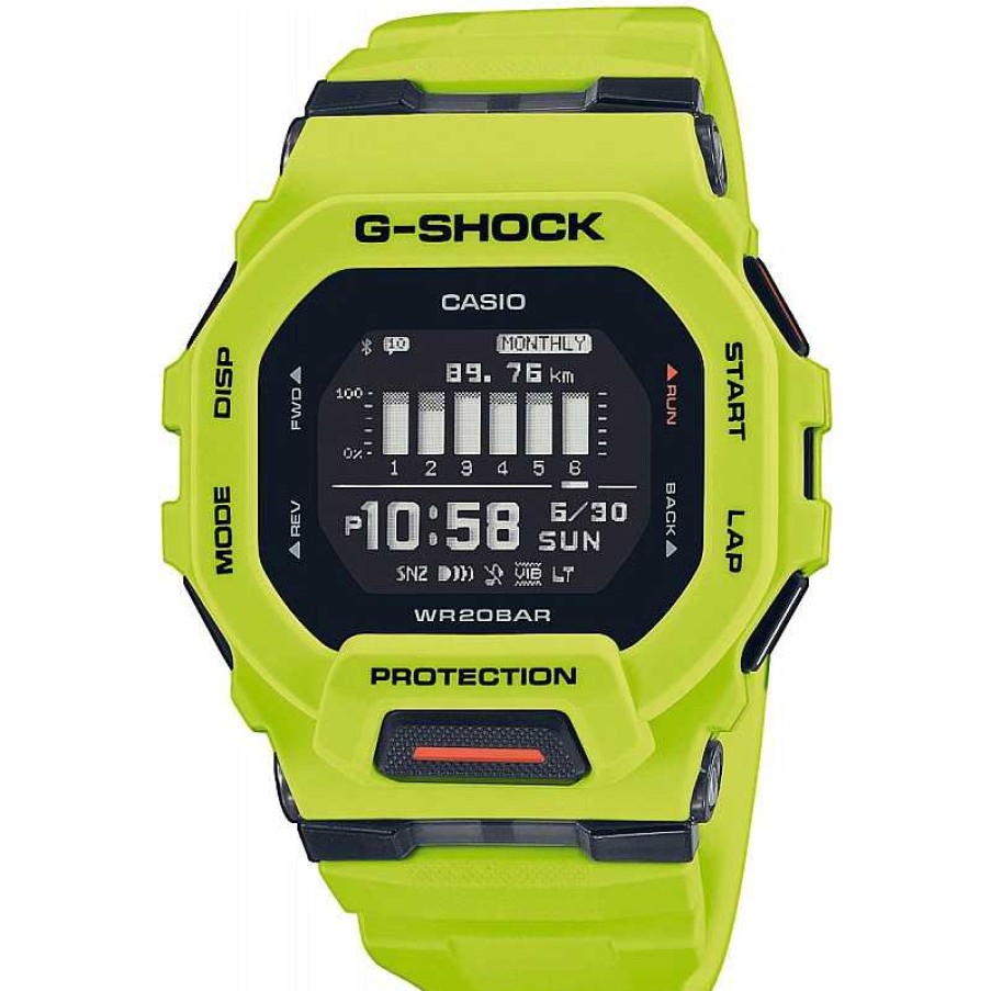 Uhren Casio | G-Shock Gbd-200-9Er G-Squad Digitaluhr Bluetooth Neongelb