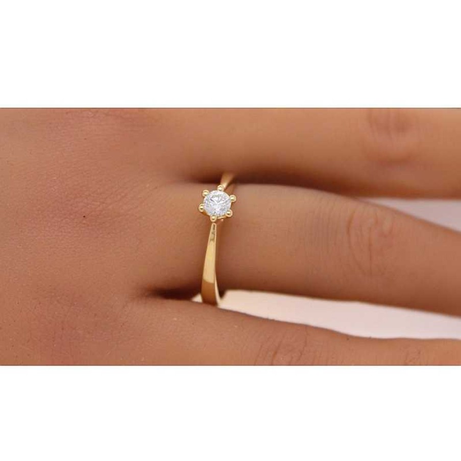 Ringe CH.ABRAMOWICZ | Verlobungsring Diamant 0,30Ct H Si2 Brillant Solit R 585 Gia Zerti