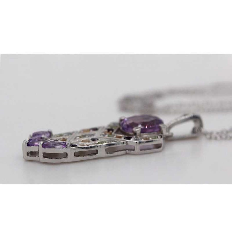 Halskette CH.ABRAMOWICZ | Kette Mit Anh Nger Silber 925 Granat Topas Amethyst Citrin Peridot