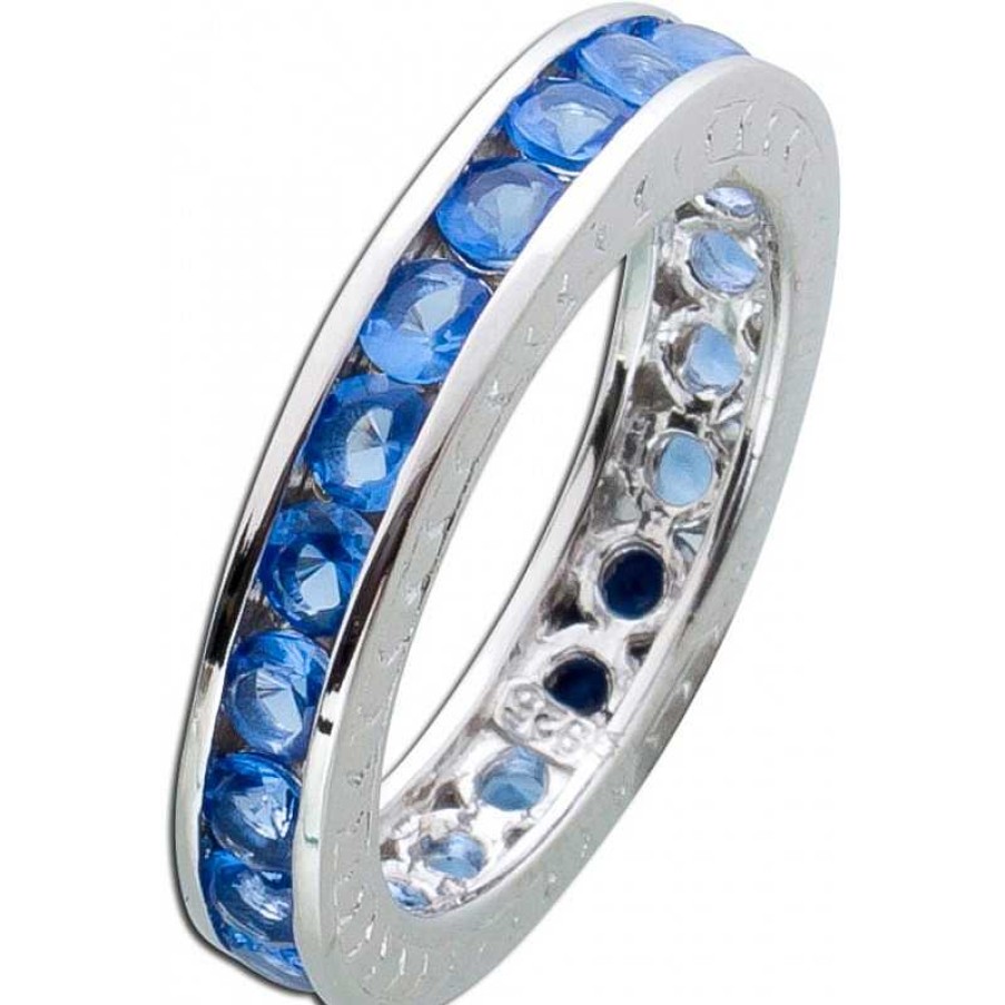 Ringe CH.ABRAMOWICZ | Blauer Memoire Ring Alliancering Silber 925 Safir Zirkonia Vorsteckring