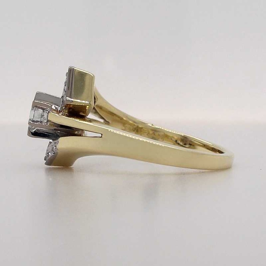 Ringe CH.ABRAMOWICZ | Antiker Brillantring 1970 Gelbgold 585 11 Diamanten 0,35Ct