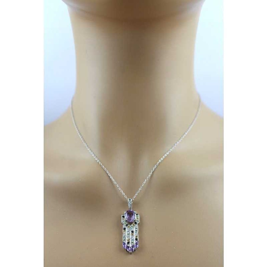 Halskette CH.ABRAMOWICZ | Kette Mit Anh Nger Silber 925 Granat Topas Amethyst Citrin Peridot