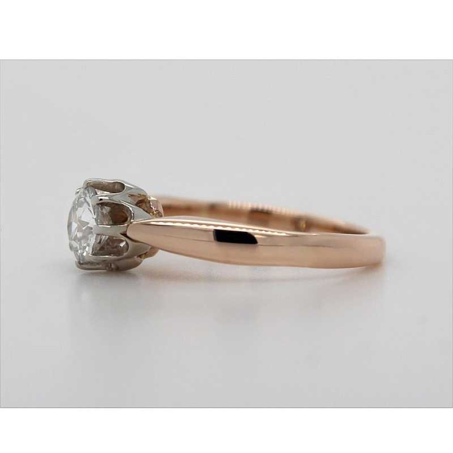 Ringe CH.ABRAMOWICZ | Antiker Solit Rring Gelb Wei Gold 585 1 Brillant Im Altschliff 0,65Ct W/Tcr