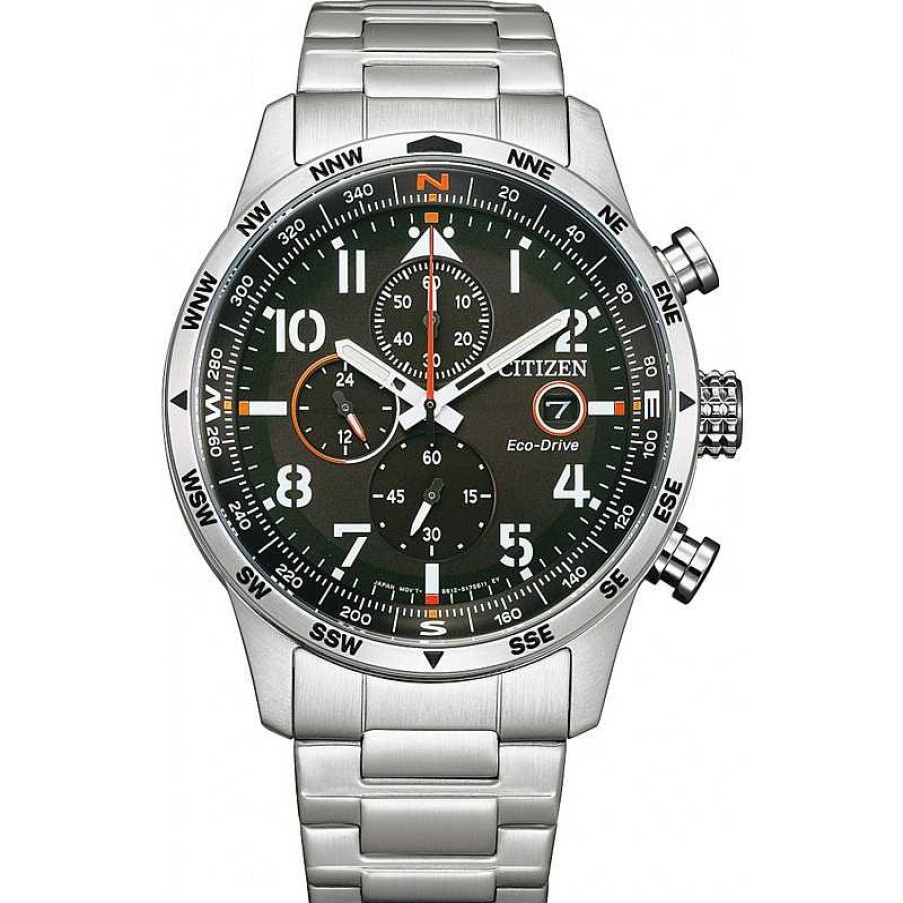 Uhren Citizen | Citizen Ca0790-83E Chronograph Eco-Drive Herrenuhr Edelstahl Schwarzes Zifferblatt 43Mm