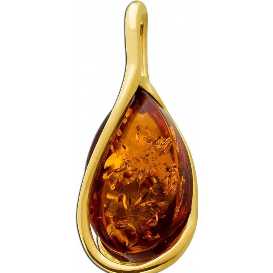 Kettenanh Nger CH.ABRAMOWICZ | Anh Nger Gelbgold 585 Cognac Brauner Bernstein Solit R 1.1Ct.