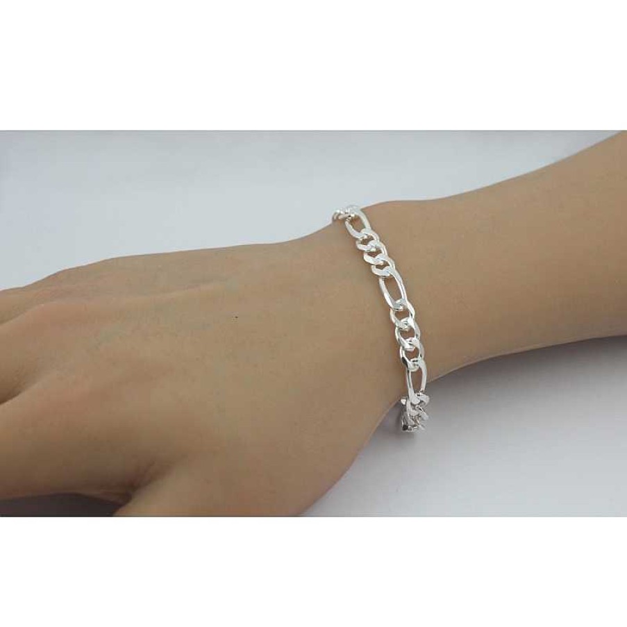 Armband CH.ABRAMOWICZ | Figaro Armband In Silber 925 Diamantiert Breite 6Mm