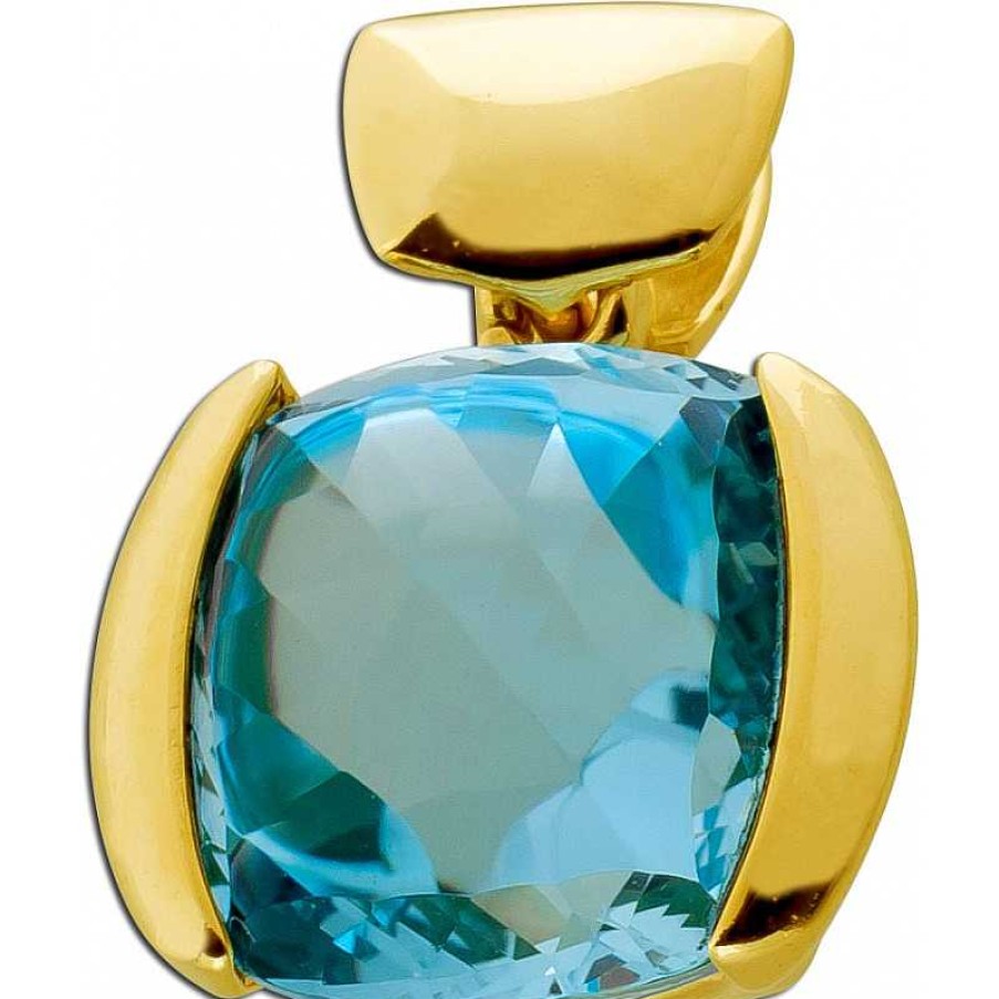 Kettenanh Nger CH.ABRAMOWICZ | Anh Nger Gelbgold 585 Wasserblauer Blautopas Solit R 6.1Ct